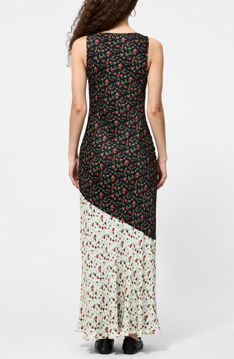 French Connection Julia Colorblock Ditsy Sleeveless Maxi Dress, Alternate, color, Black/ Porcelain Cream