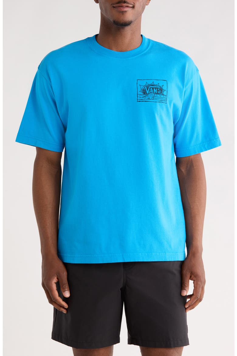 Bright Day Cotton Graphic T-Shirt, Main, color, BRIGHT AZURE