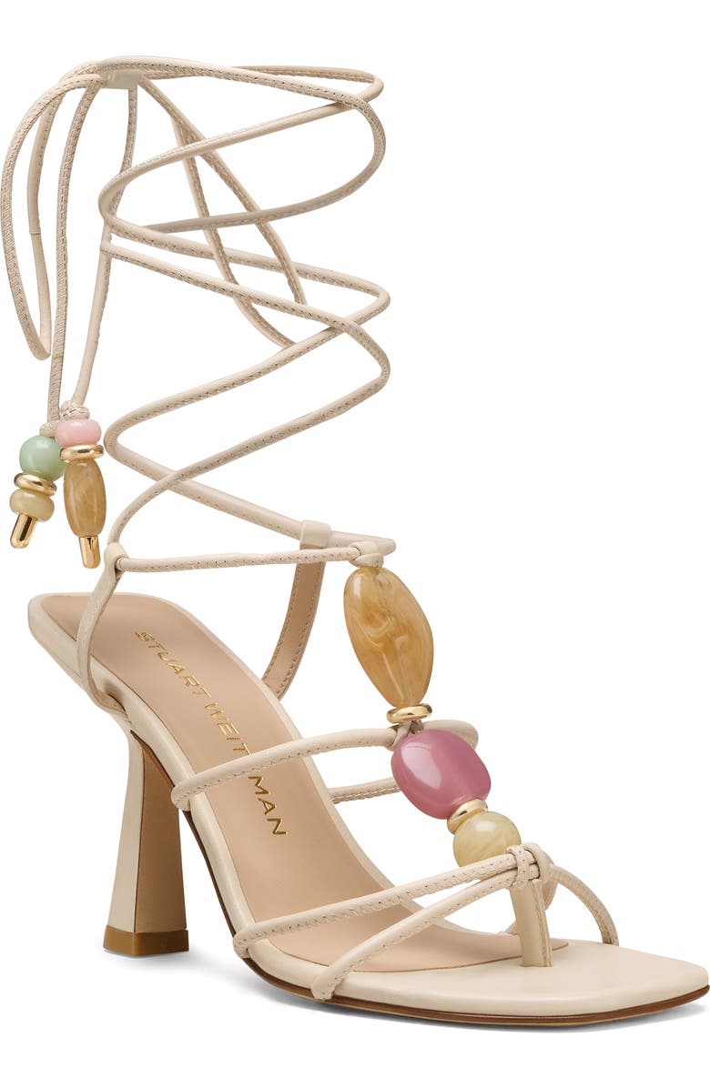 Stuart Weitzman Majorca Wrap Sandal 85, Main, color, Linen