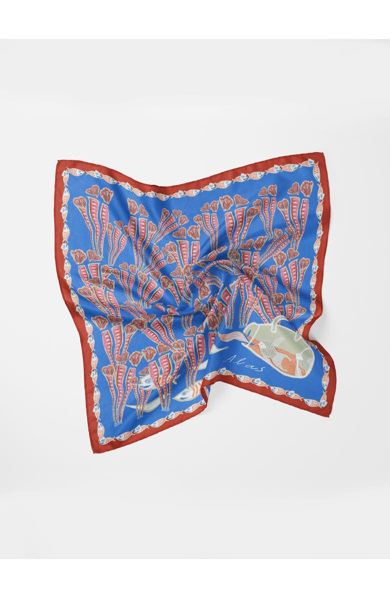 Alas The Reef Silk Bandana, Alternate, color, Print 'The Reef'