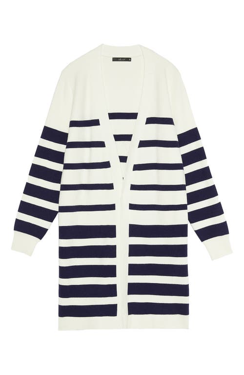 DELUC DELUC LAGOS STRIPE OPEN FRONT CARDIGAN