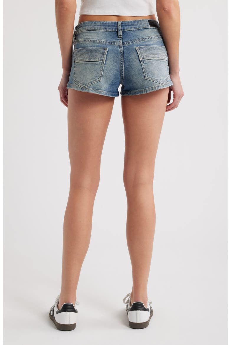 Ana Moto Zip Pocket Denim Shorts, Alternate, color, INDIGO