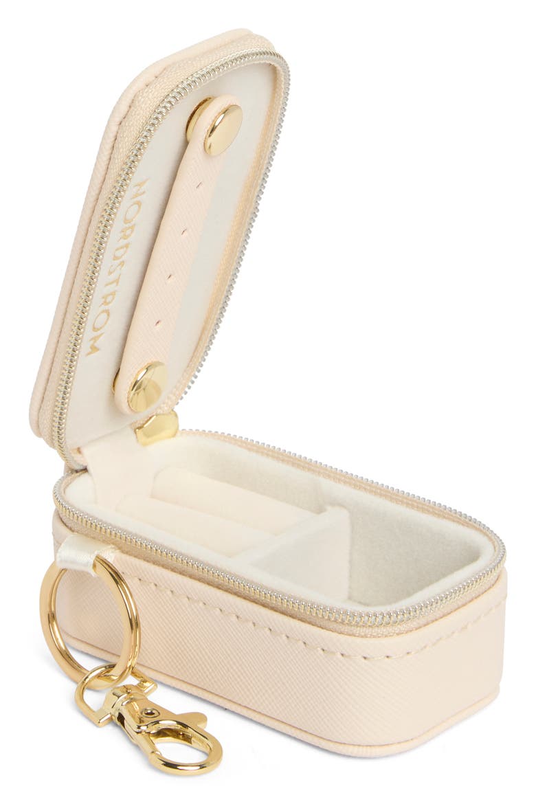 Mom Key Chain Mini Travel Jewelry Box, Alternate, color, CREAM- GOLD MOM