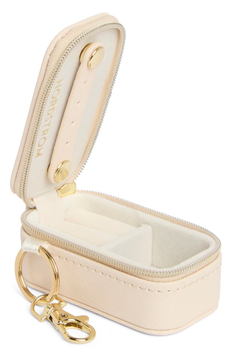 Nordstrom Mom Keychain Mini Travel Jewelry Box, Alternate, color, Cream- Gold Mom