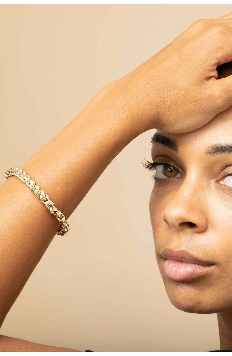 Oradina 14K Yellow Gold Caesar Bracelet, Alternate, color, Yellow Gold