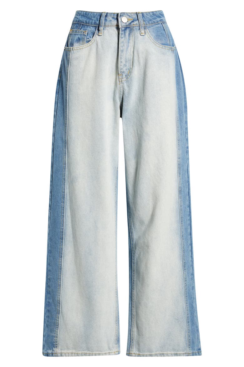Yuri High Waist Wide Leg Jeans, Alternate, color, TWO TONE BLUE