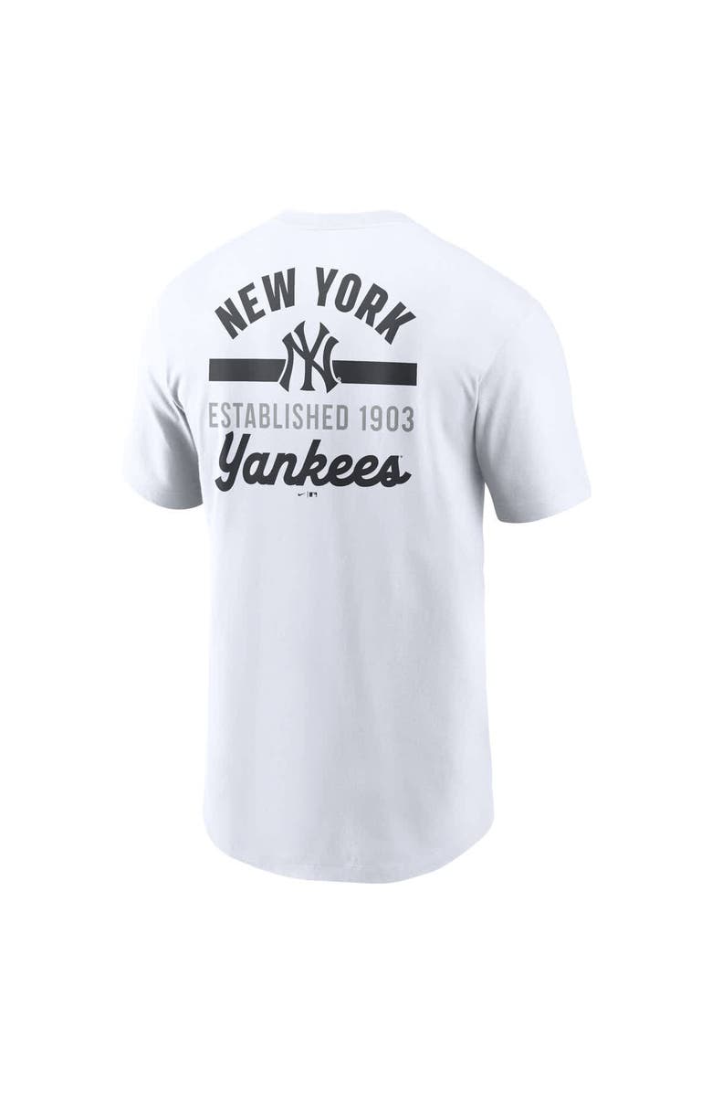 Nike Men's Nike White New York Yankees 2-Hit T-Shirt, Alternate, color, White