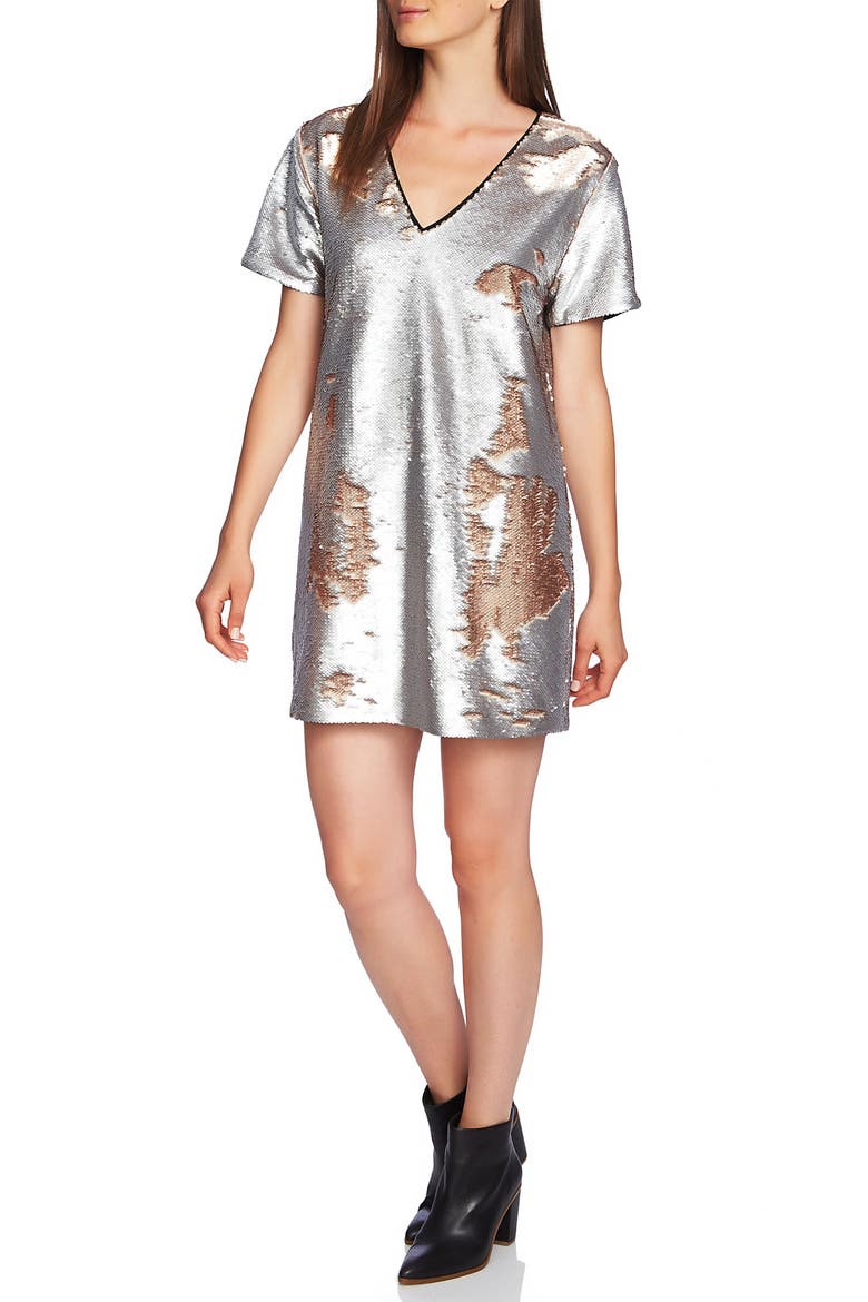 Sequin Minidress, Alternate, color, SILVER MIST