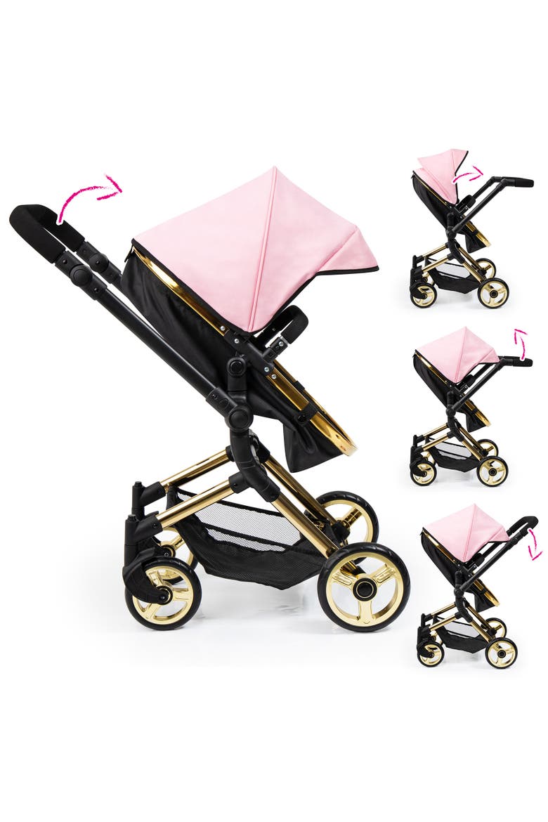 Pram Neo Vario Pink, Black, Gold, Dolls up to 20 Inch, Alternate, color, Multicolored