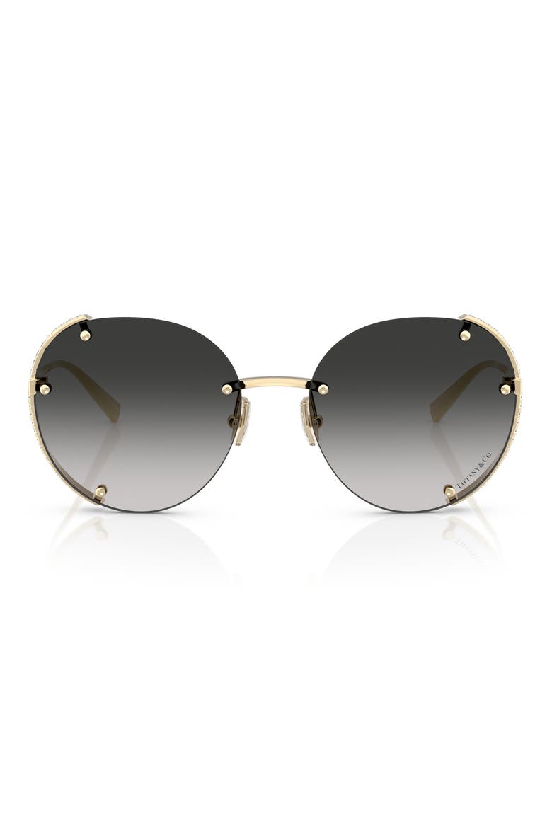 57mm Gradient Round Sunglasses, Main, color, GREY FLASH