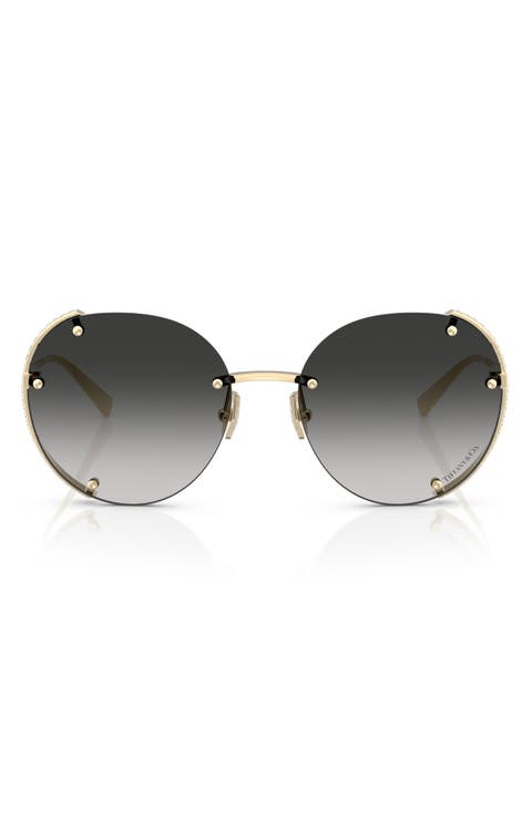 57mm Gradient Round Sunglasses