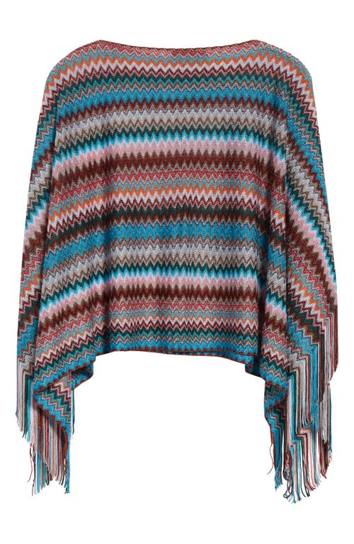 MISSONI MISSONI METALLIC ZIGZAG KNIT PONCHO