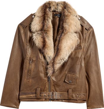 Bagatelle textured faux fur jacket best sale