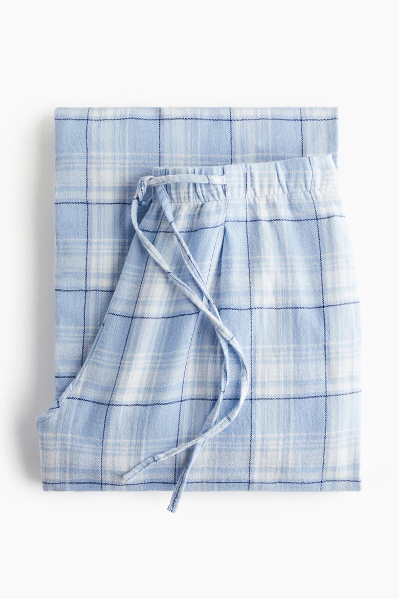 Pull-on Trousers, Alternate, color, Light blue/plaid