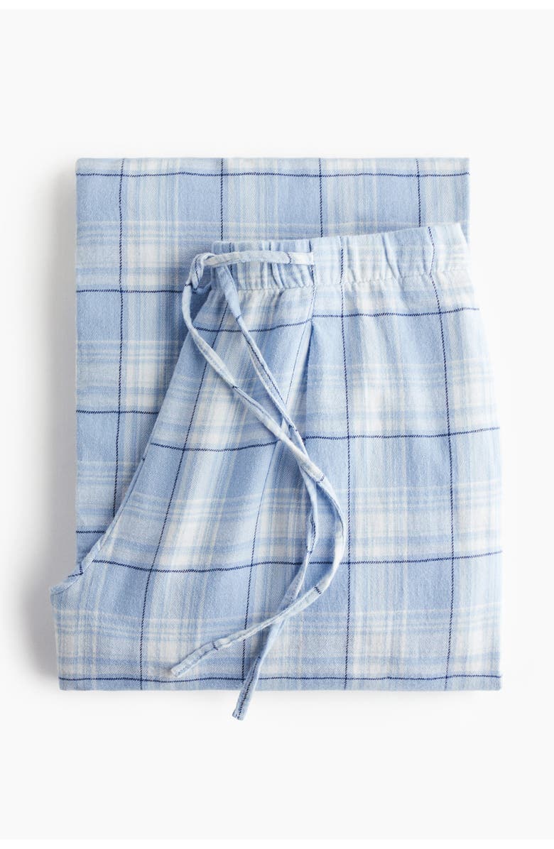 H&M Pull-on Trousers, Alternate, color, Light Blue/Plaid