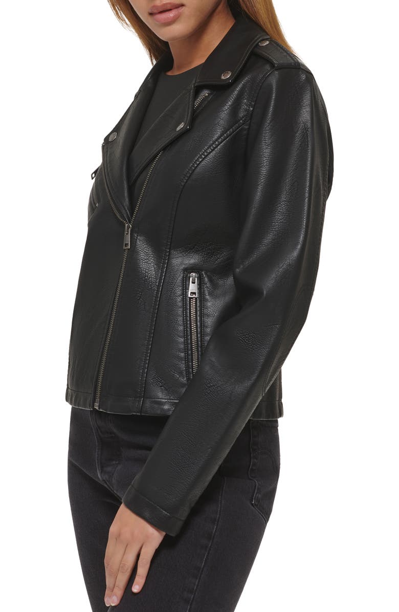 Levi's<sup>®</sup> Faux Leather Moto Jacket, Alternate, color, Black