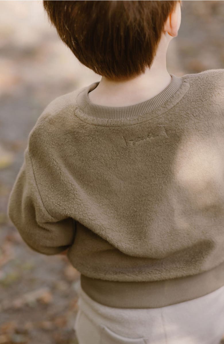 Pehr Organic Cotton Teddy Fleece Sweatshirt, Alternate, color, Moss