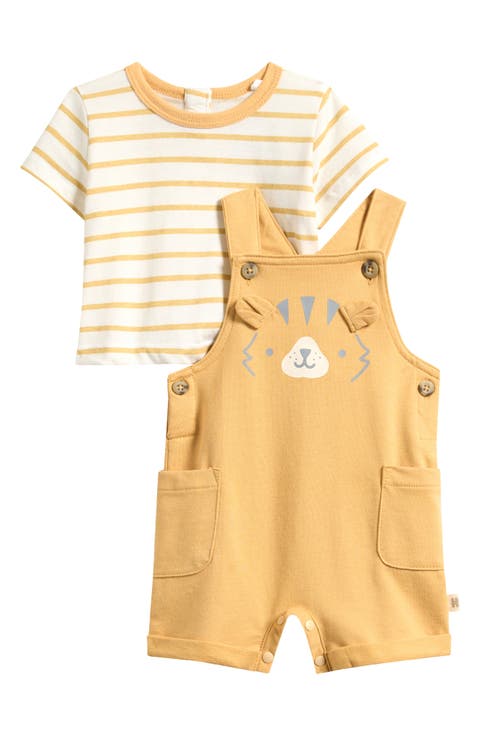 Print Organic Cotton T-Shirt & Overalls Set