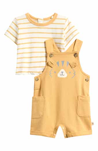 Print Organic Cotton T-Shirt & Overalls Set