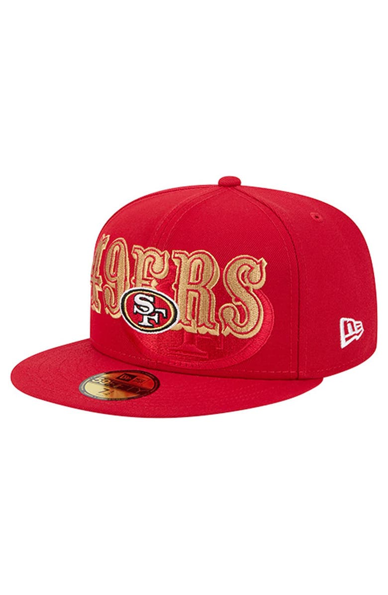 New Era Men's New Era Scarlet San Francisco 49ers Overlap Wordmark 59FIFTY Fitted Hat, Main, color, Scarlet
