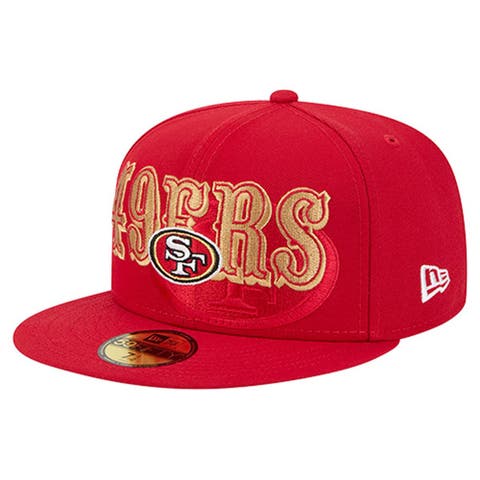 Men's New Era  Scarlet San Francisco 49ers Overlap Wordmark 59FIFTY Fitted Hat