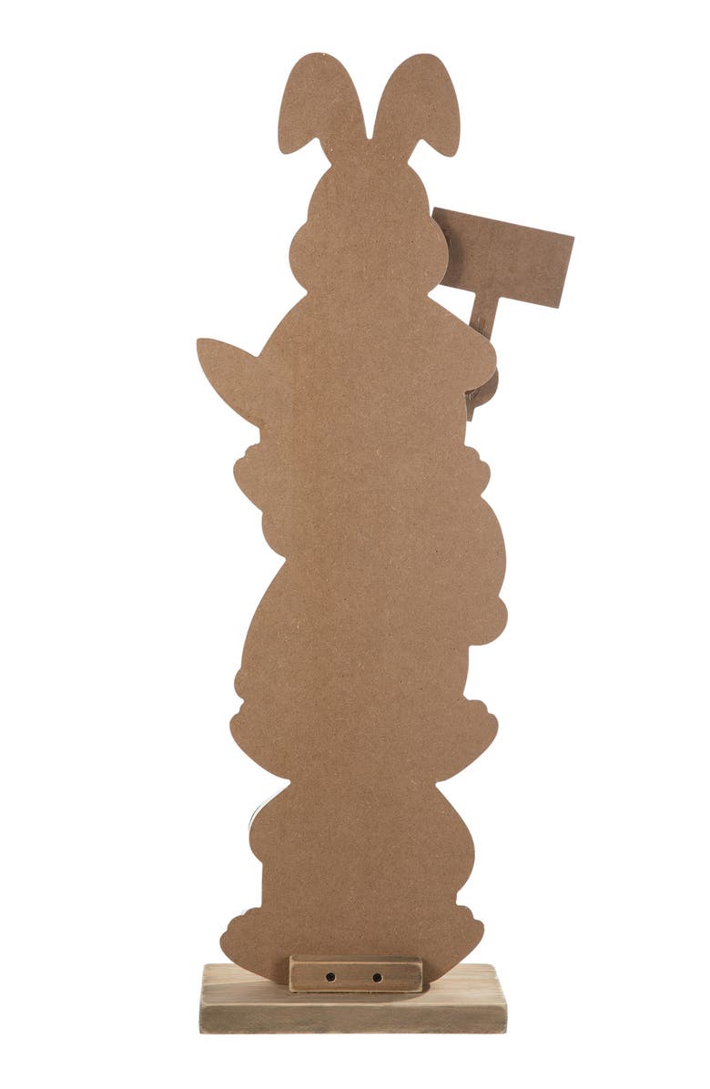 Glitzhome Wooden Easter Stacked Bunny Porch Decor, Alternate, color, White