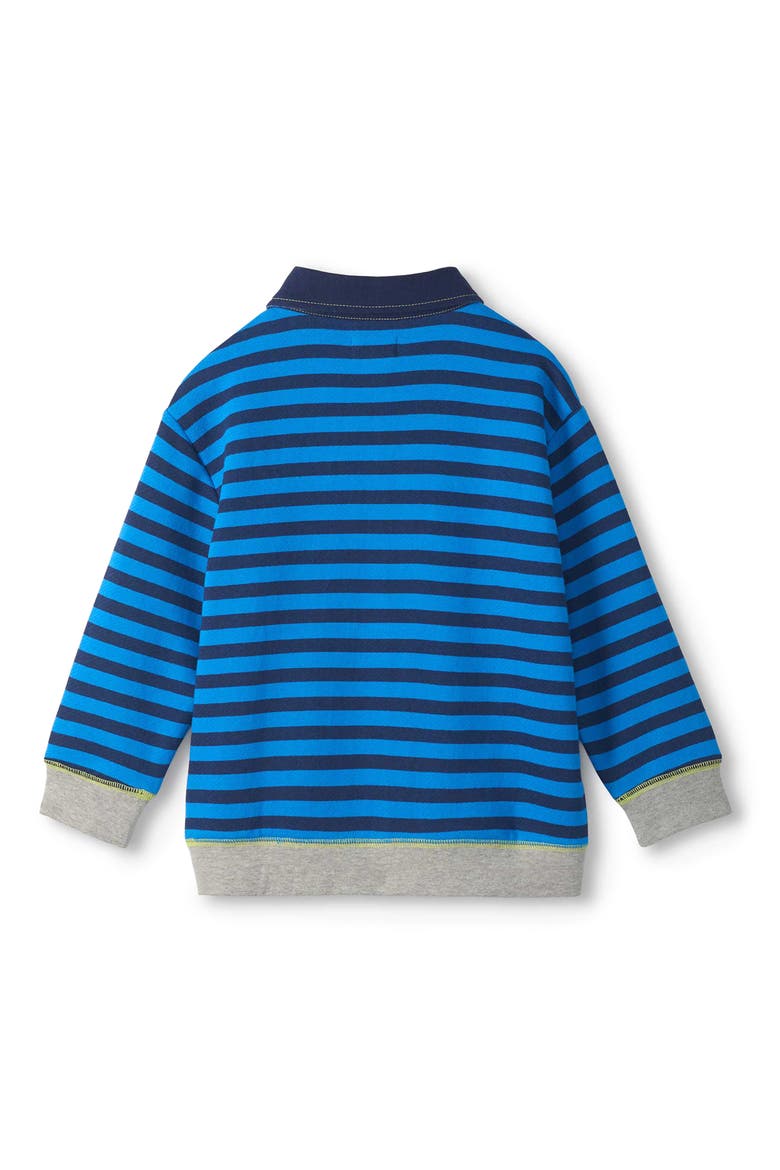 Kids' Stripe Cotton Rugby Sweatshirt, Alternate, color, BLUE
