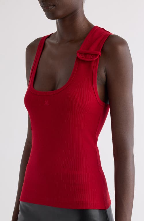 Courrèges Scoop Neck Sleeveless Top With Cut-out Detailing In Red