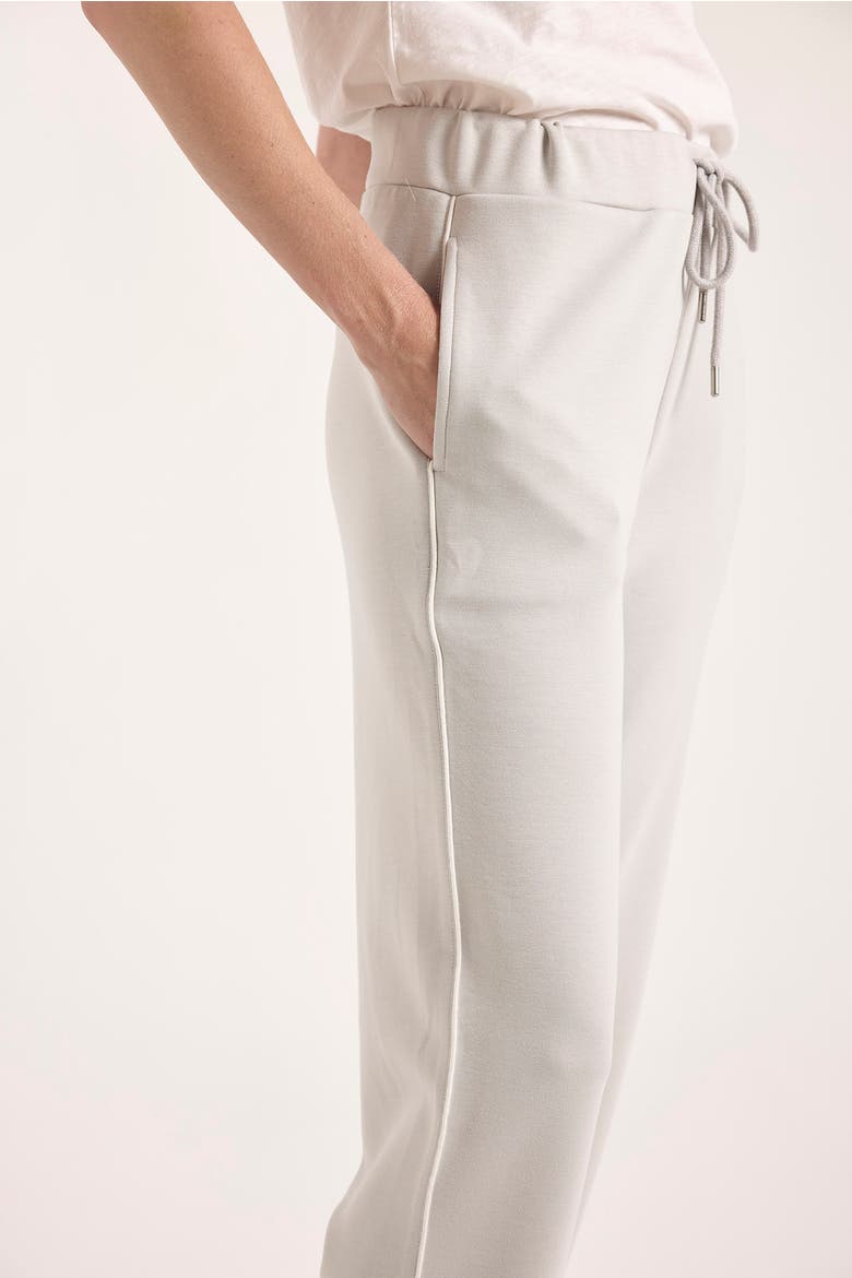 Piping Detail Jersey Cuffed Jogger, Alternate, color, Antarctcia