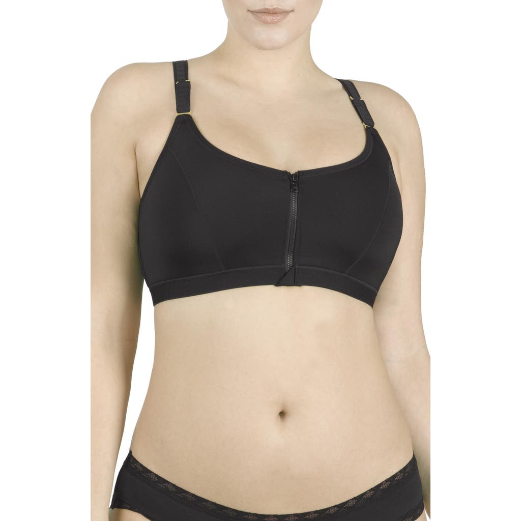 Natori Yogi Front Zip Wireless Sports Bra In Multi