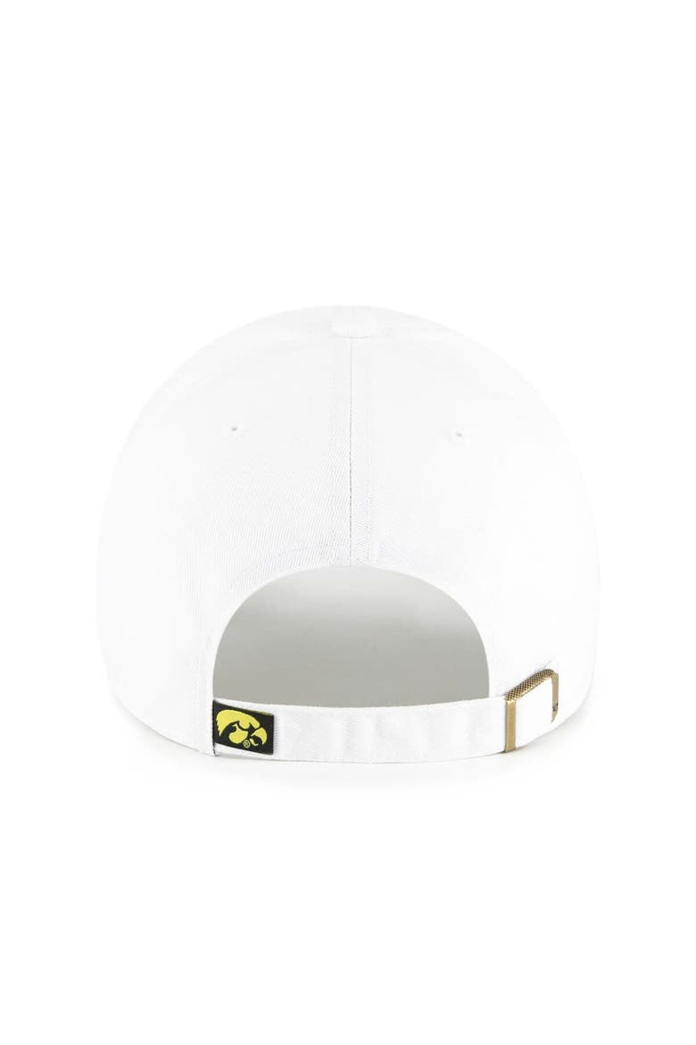 Men's '47 White Iowa Hawkeyes Clean Up Adjustable Hat, Alternate, color, White