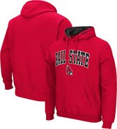 COLOSSEUM Men's Colosseum Cardinal Ball State Cardinals Arch and Logo Pullover Hoodie