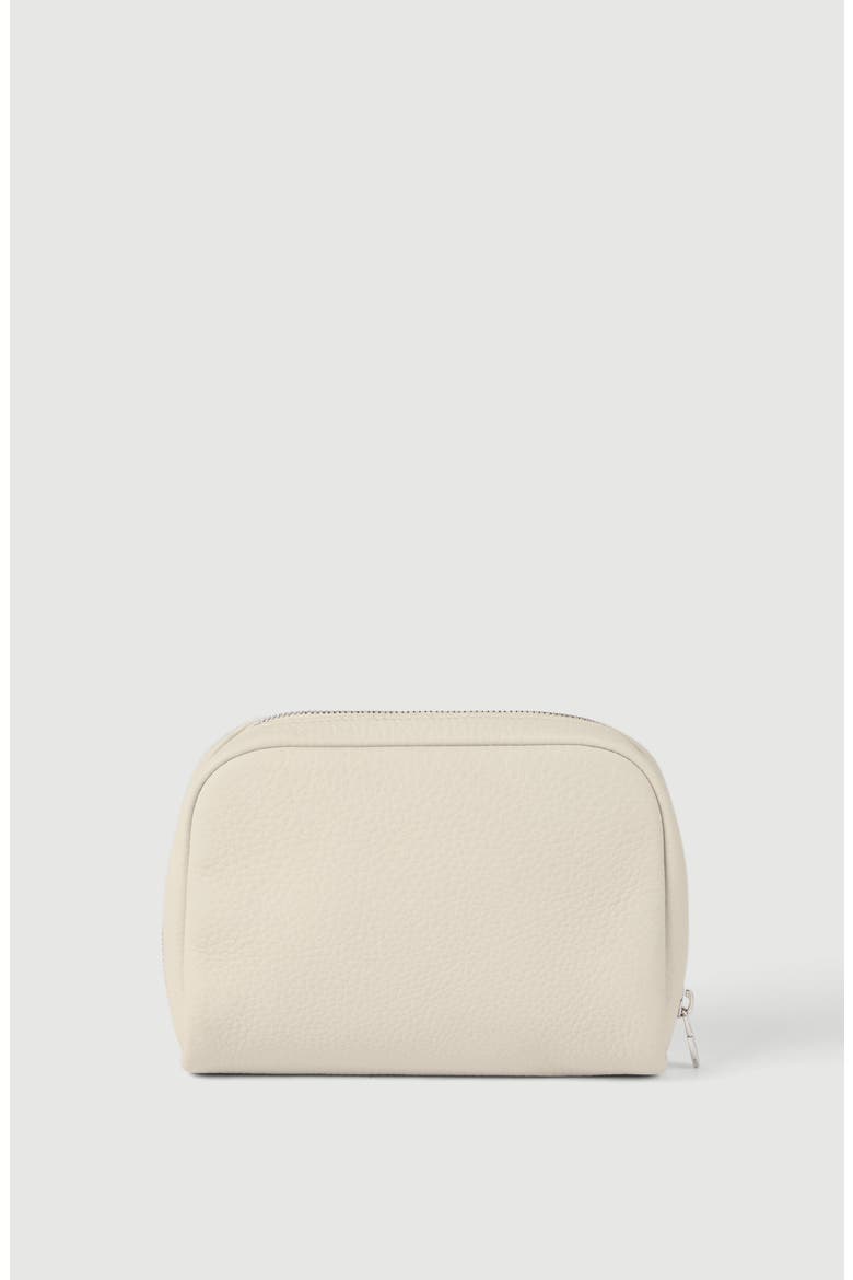 Fine grain calfskin slim beauty case, Alternate, color, Chalk