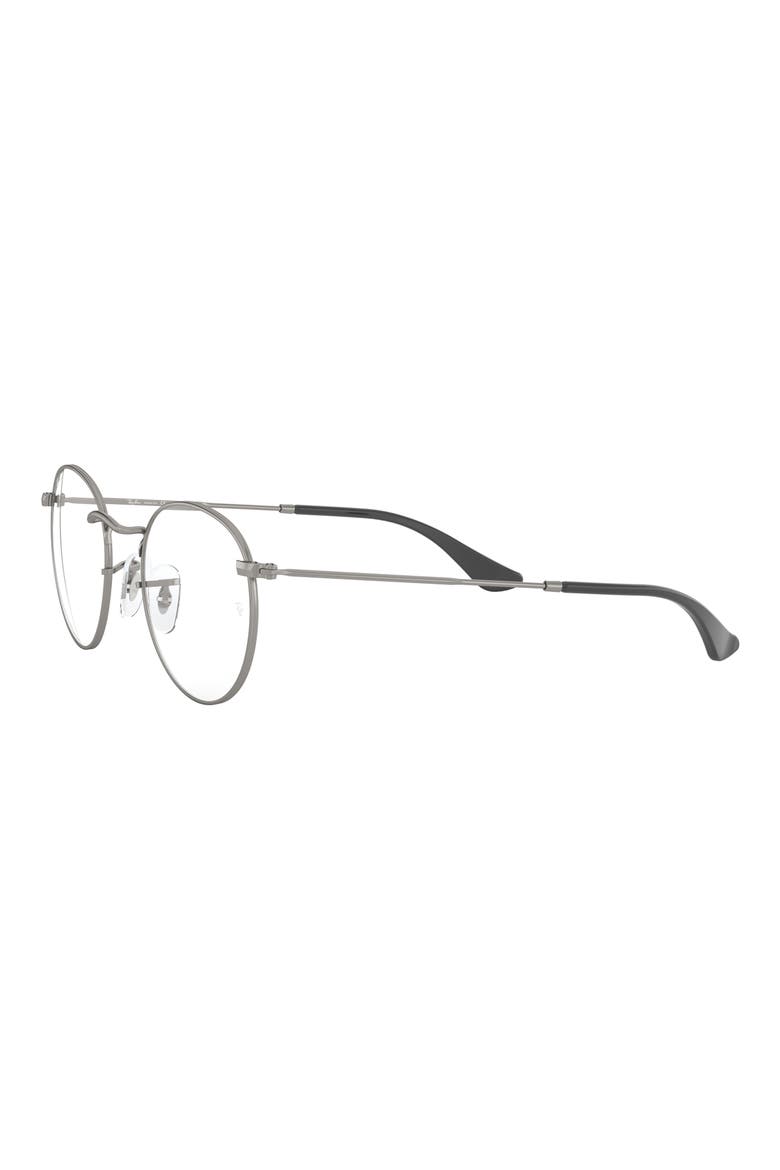 Ray-Bay 47mm Round Optical Glasses, Alternate, color, MATTE GUNMETAL