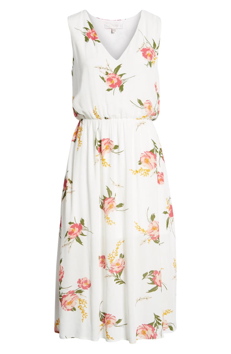 WAYF Sleeveless Blouson Midi Dress, Alternate, color,