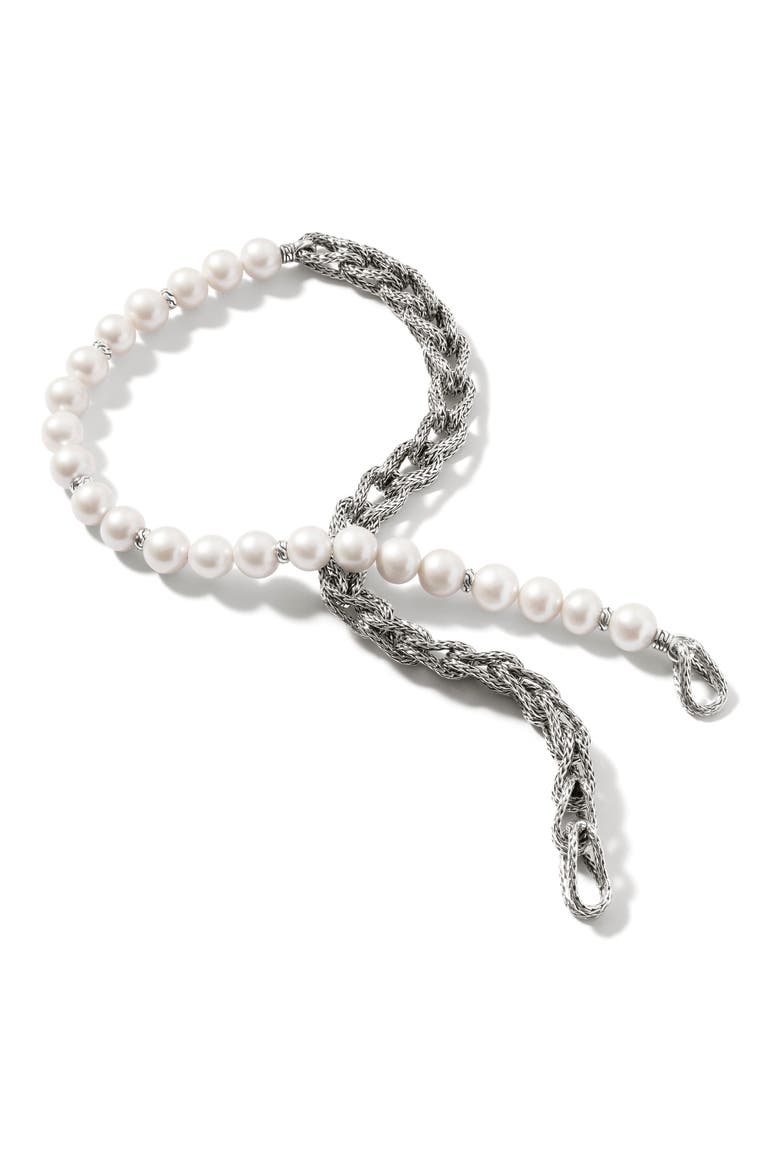 Surf Necklace, Sterling Silver, Pearls, 10.5mm, Alternate, color, WHITE