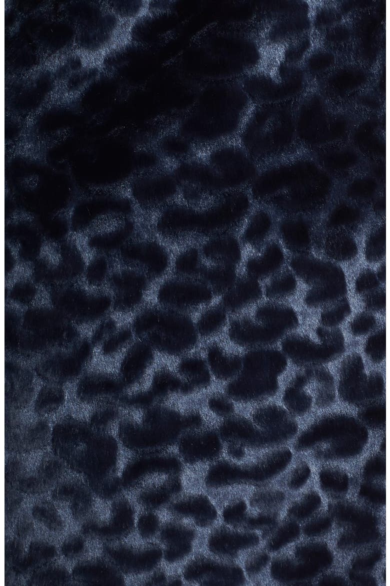 'Charles' Leopard Jacquard Faux Fur Topper, Alternate, color, INK