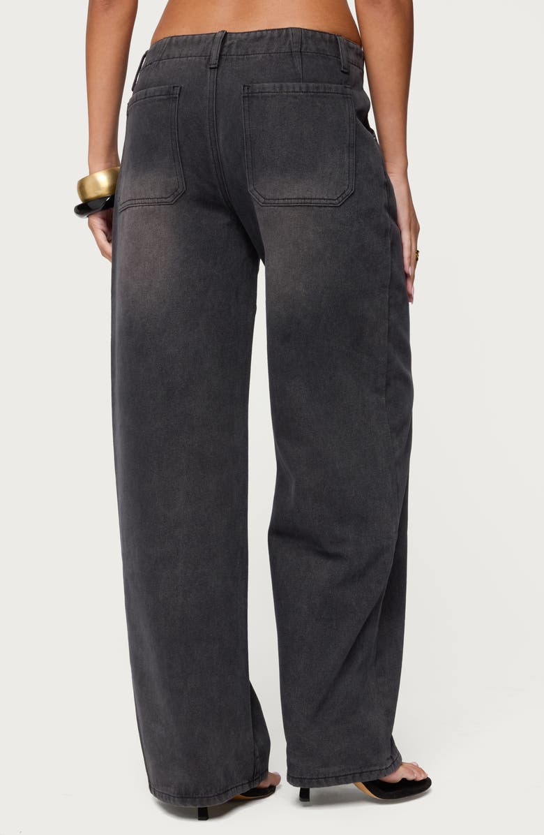 EDIKTED Aliyah Low Rise Wide Leg Jeans, Alternate, color, Black-Washed