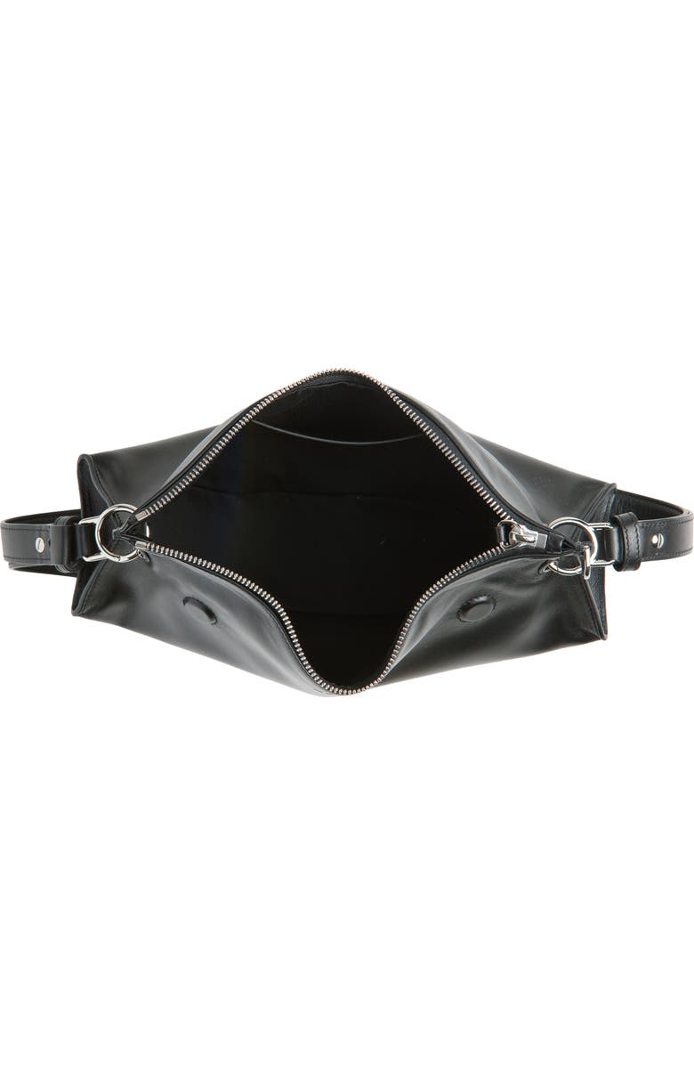 McQueen Manta Leather Clutch, Alternate, color, Black/ Silver