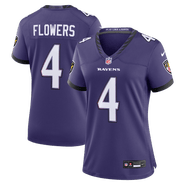Nike Women's Nike Zay Flowers Purple Baltimore Ravens Team Game Jersey