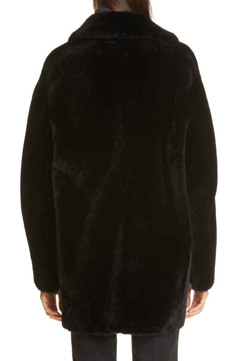 Murano Genuine Shearling Coat, Alternate, color, BLACK