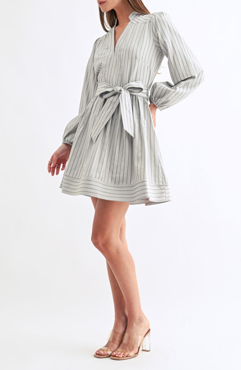 Adelyn Rae Marnie Stripe Minidress, Alternate, color, Grey