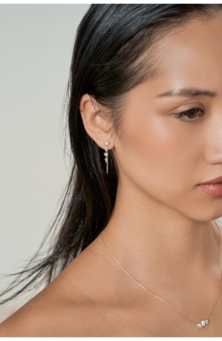 LuvMyJewelry Elenya 14K Gold Lab Grown Diamond Drop Earrings - 1 Ct, Alternate, color, 14K Yellow Gold