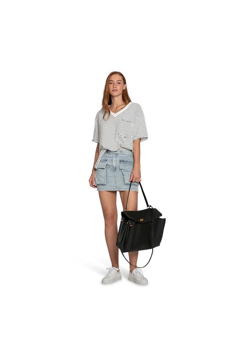 Brave Soul Oversized Striped T-Shirt, Alternate, color, white