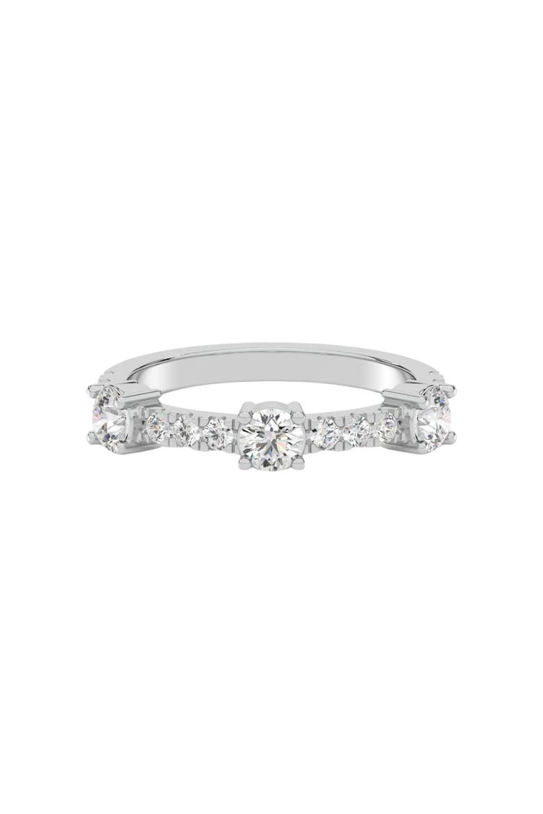Three Round Orbit Pavé Lab Diamond Band in 14K, Main, color, White Gold