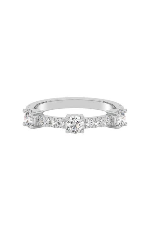 Three Round Orbit Pavé Lab Diamond Band in 14K