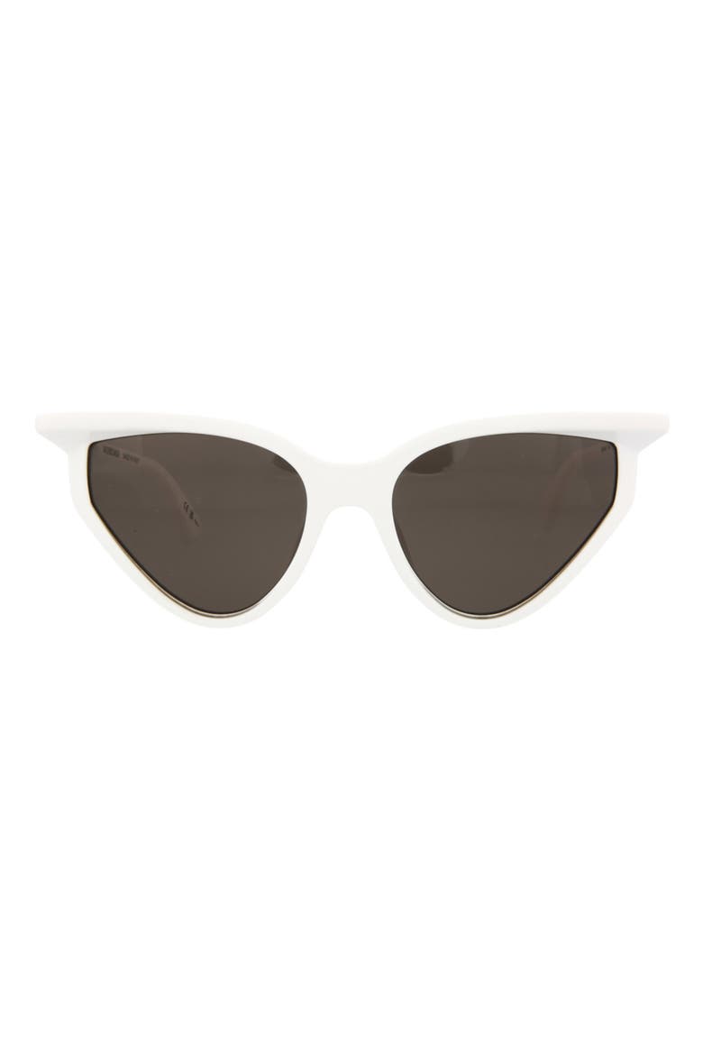 56mm Cat Eye Sunglasses, Main, color, WHITE WHITE GREY