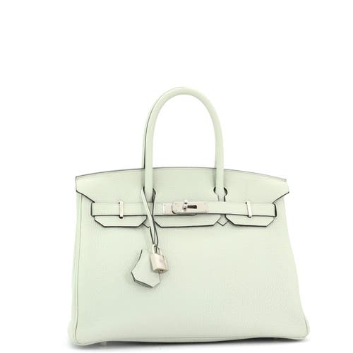 Pre-owned Hermes Hermes Birkin Handbag Green Togo With Palladium Hardware 30