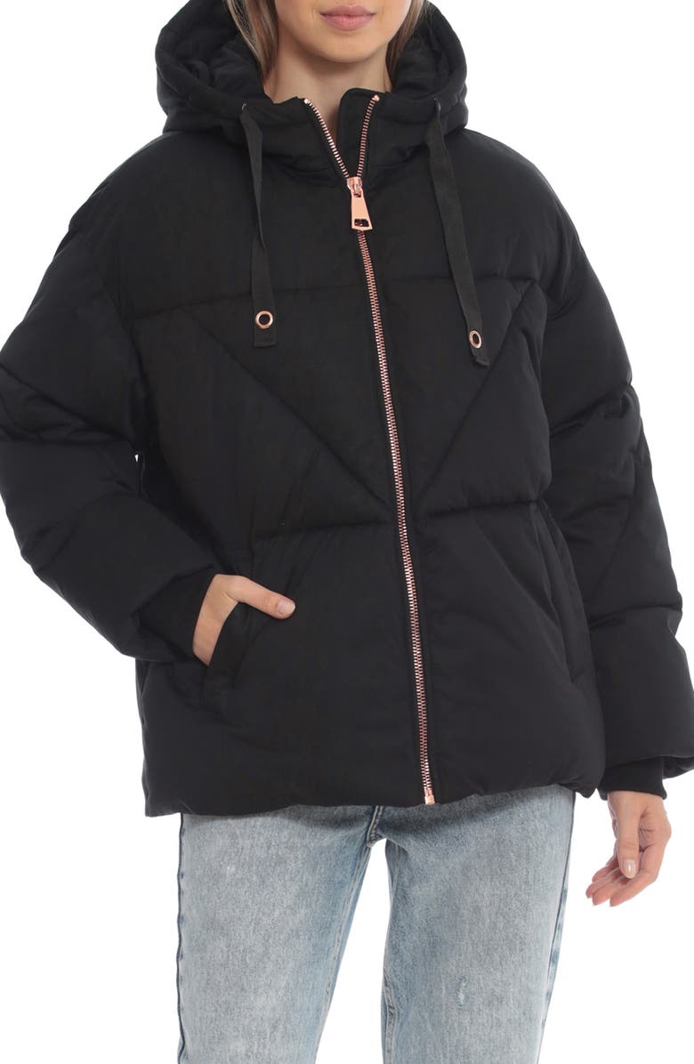 Avec Les Filles Water Resistant Hooded Puffer Coat, Main, color, 