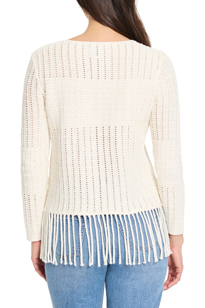 Beach Walk Open Stitch Fringe Sweater, Alternate, color, CLASSIC CREAM